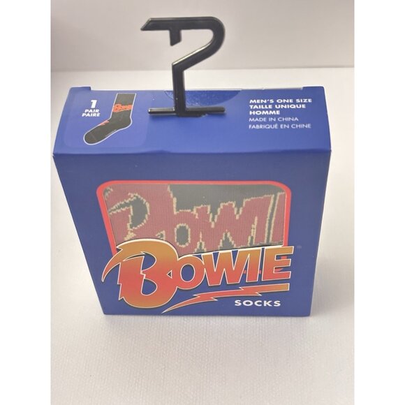David Bowie Socks 1 Pair One Size Fits Most Music Giftable Box Rock Star Fan NEW - Picture 4 of 5